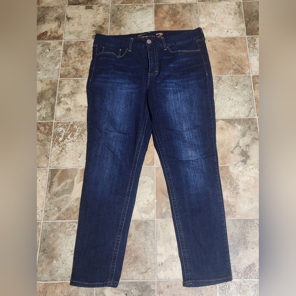 SEVEN 7 Women's Dark Blue Women's Jeans Size 16. TUMMY LESS HIGH SKINNY. - Picture 6 of 14